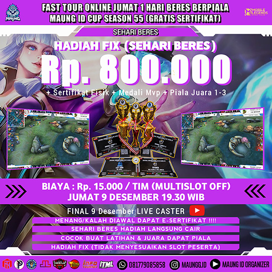 turnamen ml mlbb mole mobile legends desember 2022 maung id season 55 poster