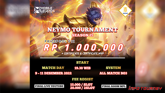 turnamen ml mlbb mole mobile legends desember 2022 neymo season 15 logo