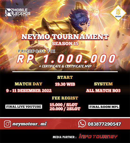 turnamen ml mlbb mole mobile legends desember 2022 neymo season 15 poster