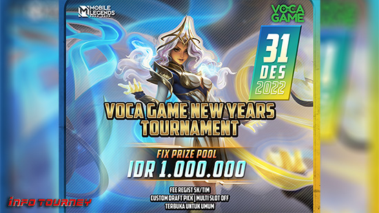 turnamen ml mlbb mole mobile legends desember 2022 voca game new year logo