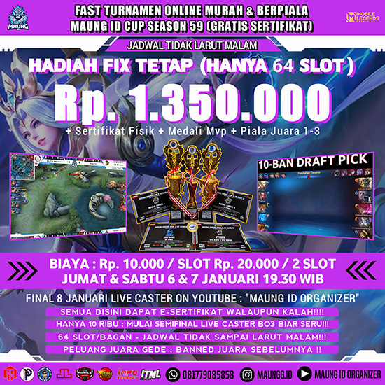 turnamen ml mlbb mole mobile legends januari 2023 maung id season 59 poster