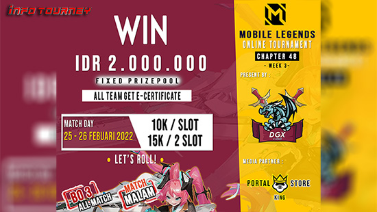 turnamen ml mlbb mole mobile legends februari 2022 dgx esport season 48 week 3 logo