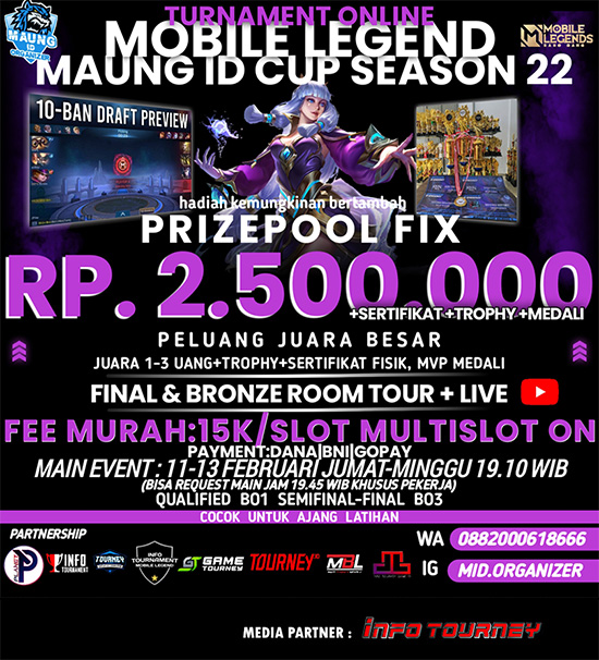 turnamen ml mlbb mole mobile legends februari 2022 maung id cup season 22 poster 1