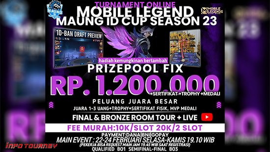 turnamen ml mlbb mole mobile legends februari 2022 maung id cup season 23 logo