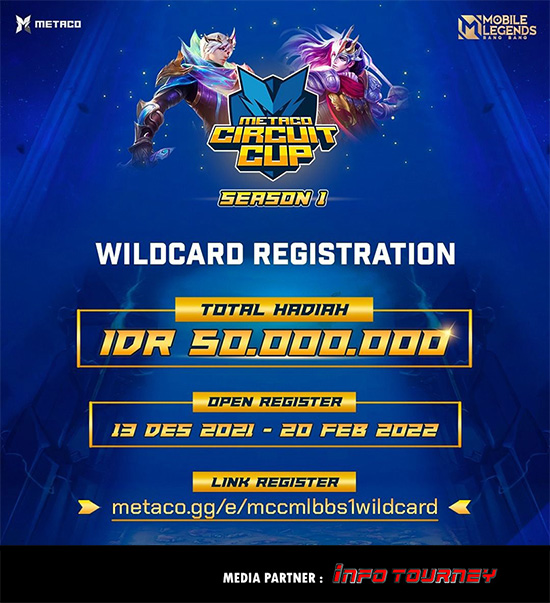 turnamen ml mlbb mole mobile legends februari 2022 metaco circuit cup season 1 wild card poster