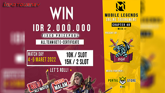 turnamen ml mlbb mole mobile legends maret 2022 dgx esport season 48 week 4 logo