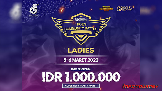 turnamen ml mlbb mole mobile legends maret 2022 foes ladies community battle logo