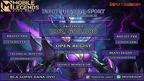 turnamen ml mlbb mole mobile legends januari 2022 infotourney esport season 38 logo