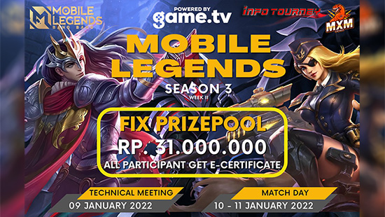 turnamen ml mlbb mole mobile legends januari 2022 king of mlbb x mxm esport season 3 week 2 logo