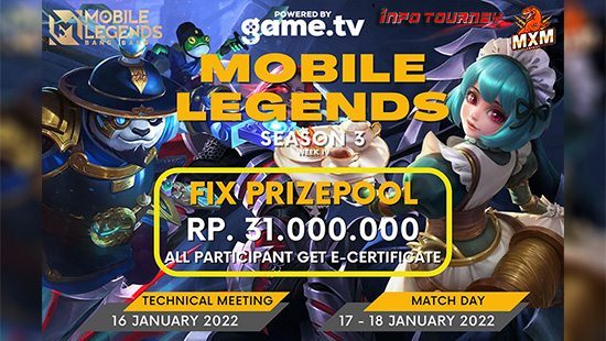 turnamen ml mlbb mole mobile legends januari 2022 king of mlbb x mxm esport season 3 week 4 logo