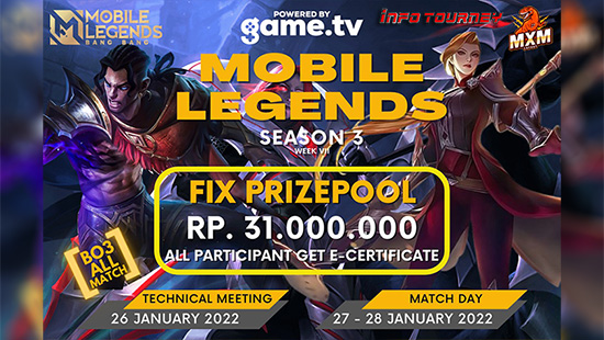 turnamen ml mlbb mole mobile legends januari 2022 king of mlbb x mxm esport season 3 week 7 logo