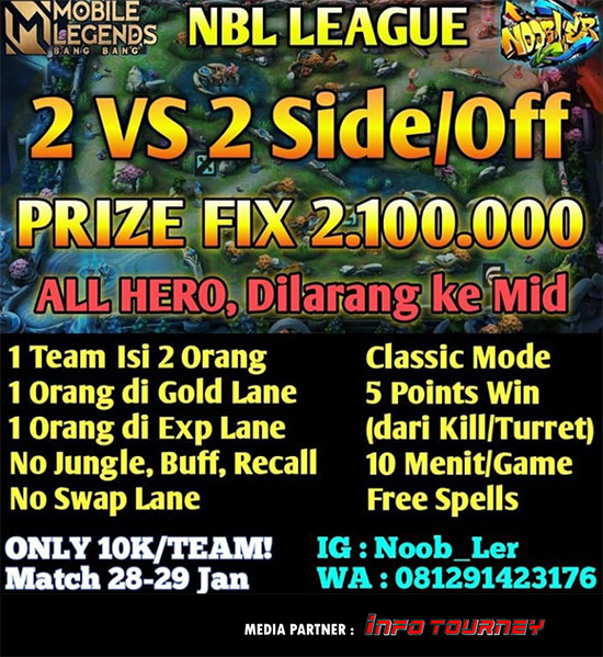 turnamen ml mlbb mole mobile legends januari 2022 noobler 2vs2 side off poster