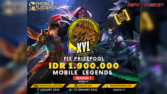 turnamen ml mlbb mole mobile legends januari 2022 xyl esport season 1 week 3 logo