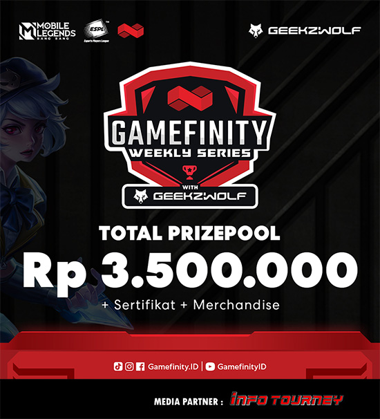 turnamen ml mlbb mole mobile legends agustus 2022 gamefinity weekly series poster