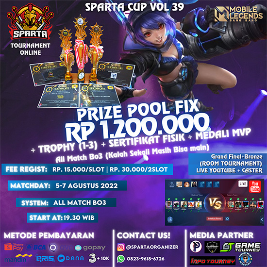 turnamen ml mlbb mole mobile legends agustus 2022 sparta organizer season 39 poster