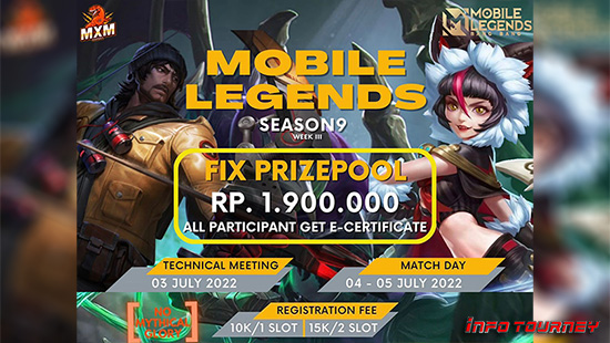 turnamen ml mlbb mole mobile legends juli 2022 mxm esport season 9 week 3 logo