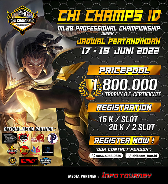 turnamen ml mlbb mole mobile legends juni 2022 chi champs id season 1 week 1 poster