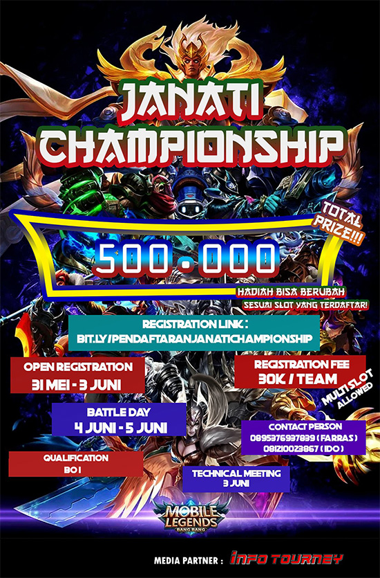 turnamen ml mlbb mole mobile legends juni 2022 janati championship poster 1