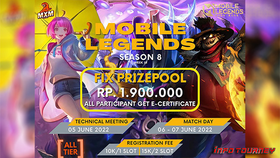 turnamen ml mlbb mole mobile legends juni 2022 mxm esport season 8 week 3 logo