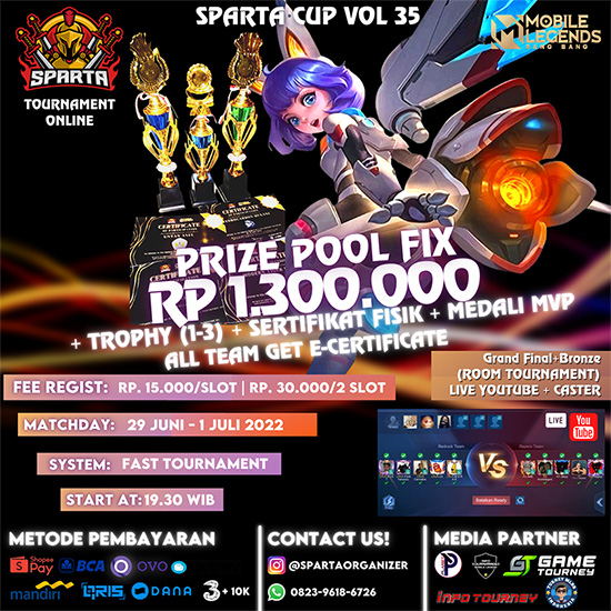 turnamen ml mlbb mole mobile legends juni 2022 sparta organizer season 35 poster