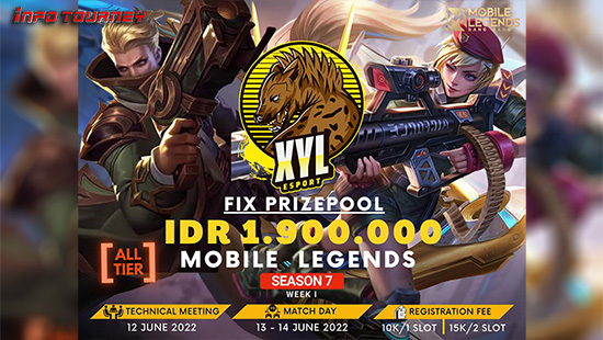 turnamen ml mlbb mole mobile legends juni 2022 xyl esport season 7 week 1 logo