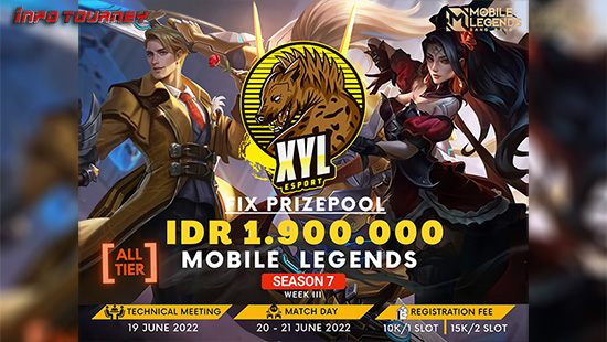 turnamen ml mlbb mole mobile legends juni 2022 xyl esport season 7 week 3 logo