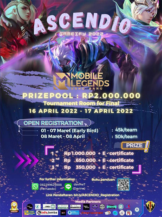 turnamen ml mlbb mole mobile legends april 2022 ascendio poster
