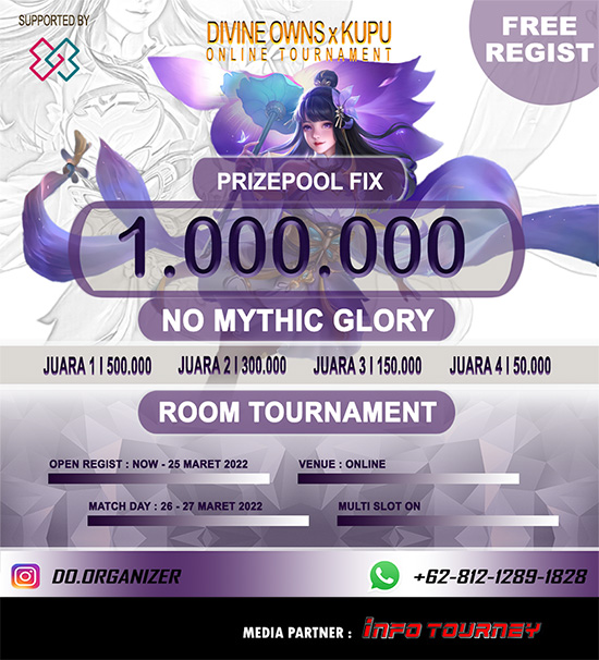 turnamen ml mlbb mole mobile legends maret 2022 divine owns x kupu 2 poster