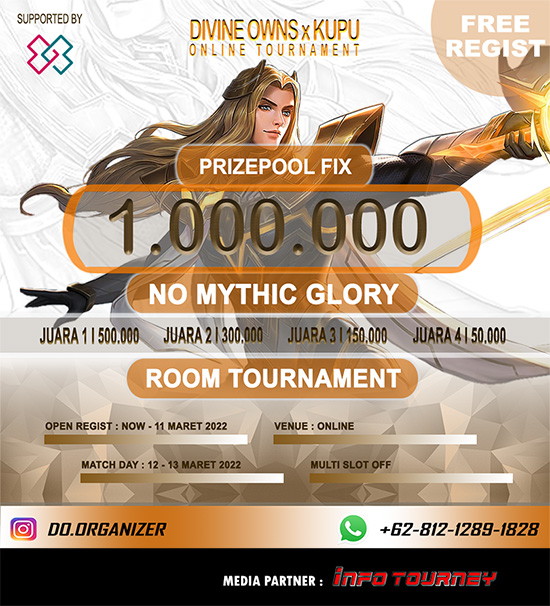 turnamen ml mlbb mole mobile legends maret 2022 divine owns x kupu poster