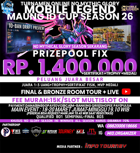 turnamen ml mlbb mole mobile legends maret 2022 maung id cup season 26 poster