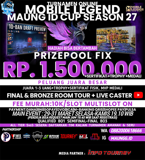 turnamen ml mlbb mole mobile legends maret 2022 maung id cup season 27 poster