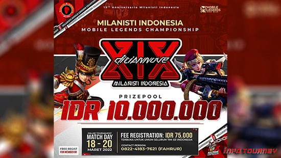 turnamen ml mlbb mole mobile legends maret 2022 milanisti indonesia logo