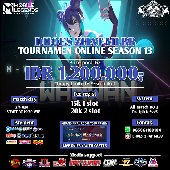 turnamen ml mlbb mole mobile legends juni 2022 dhoes zhat season 13 poster