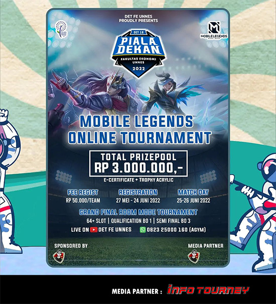 turnamen ml mlbb mole mobile legends juni 2022 piala dekan fe 2022 poster
