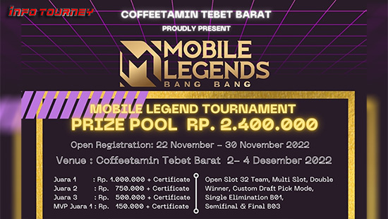 turnamen ml mlbb mole mobile legends desember 2022 coffeetamin tebet barat season 1 logo
