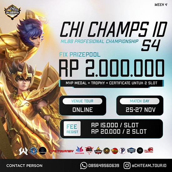 turnamen ml mlbb mole mobile legends november 2022 chi champs id season 4 week 4 poster