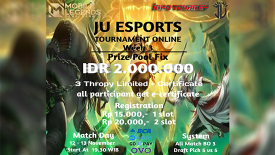 turnamen ml mlbb mole mobile legends november 2022 ju esports week 3 logo