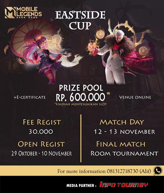 turnamen ml mlbb mole mobile legends november 2022 eastside cup poster