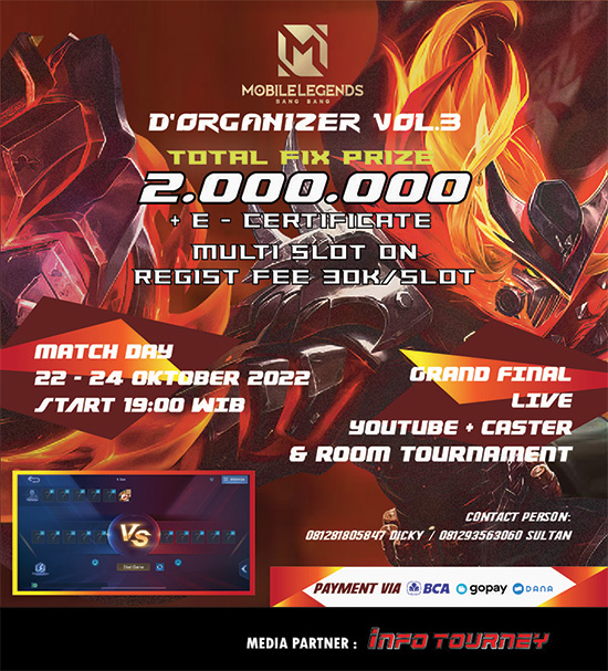 turnamen ml mlbb mole mobile legends oktober 2022 d organizer season 3 poster