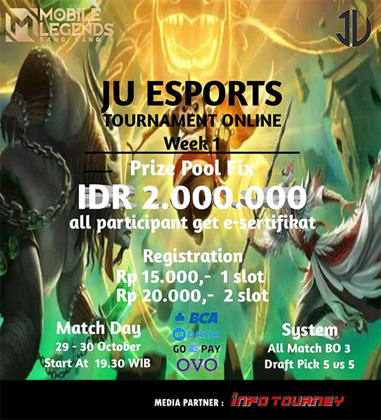 turnamen ml mlbb mole mobile legends oktober 2022 ju esports poster