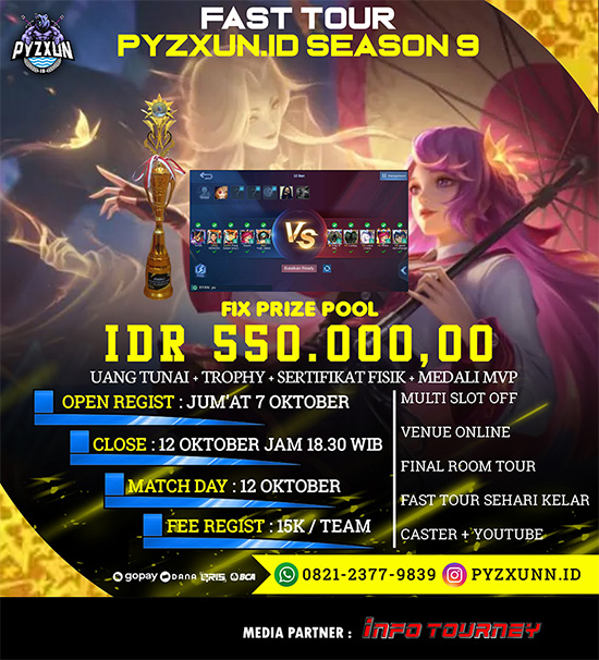 turnamen ml mlbb mole mobile legends oktober 2022 pyzxunn id cup season 9 poster
