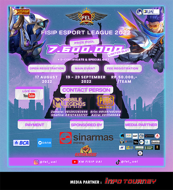 turnamen ml mlbb mole mobile legends september 2022 fisip league esport 2022 poster