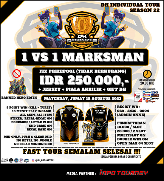 turnamen ml mlbb mole mobile legends agustus 2023 dh individual season 22 poster