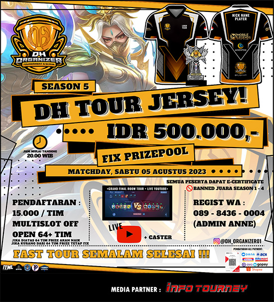 turnamen ml mlbb mole mobile legends agustus 2023 dh organizer season 5 poster