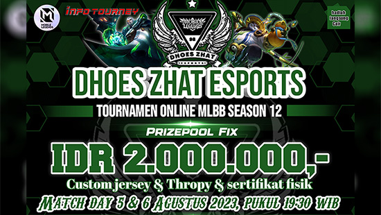 turnamen ml mlbb mole mobile legends agustus 2023 dhoes zhat esports season 12 logo