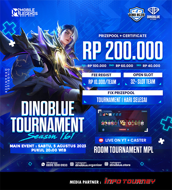 turnamen ml mlbb mole mobile legends agustus 2023 dino blue season 161 poster