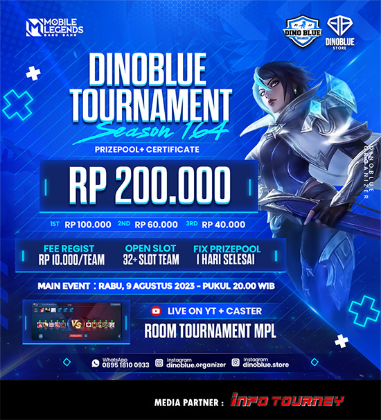 turnamen ml mlbb mole mobile legends agustus 2023 dino blue season 164 poster