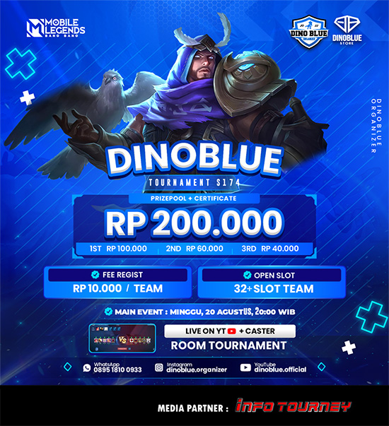 turnamen ml mlbb mole mobile legends agustus 2023 dino blue season 174 poster