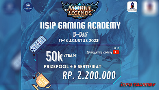 turnamen ml mlbb mole mobile legends agustus 2023 iisip gaming academy logo