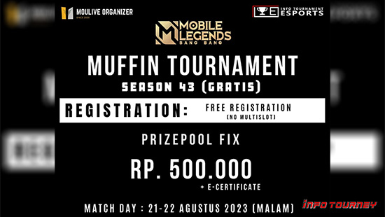turnamen ml mlbb mole mobile legends agustus 2023 muffin season 43 logo